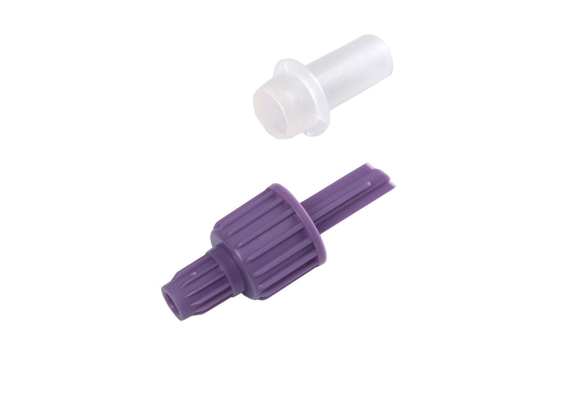 ENC1 – ENPlus Spike | The Labs Choice ENC1 ENPlus Spike is a non-vented cross spike designed for enteral feeding applications. It features a protective cap and is compatible with tubing with a 4.1 mm outside diameter, providing a secure connection for enteral feeding systems. | Labs Choice