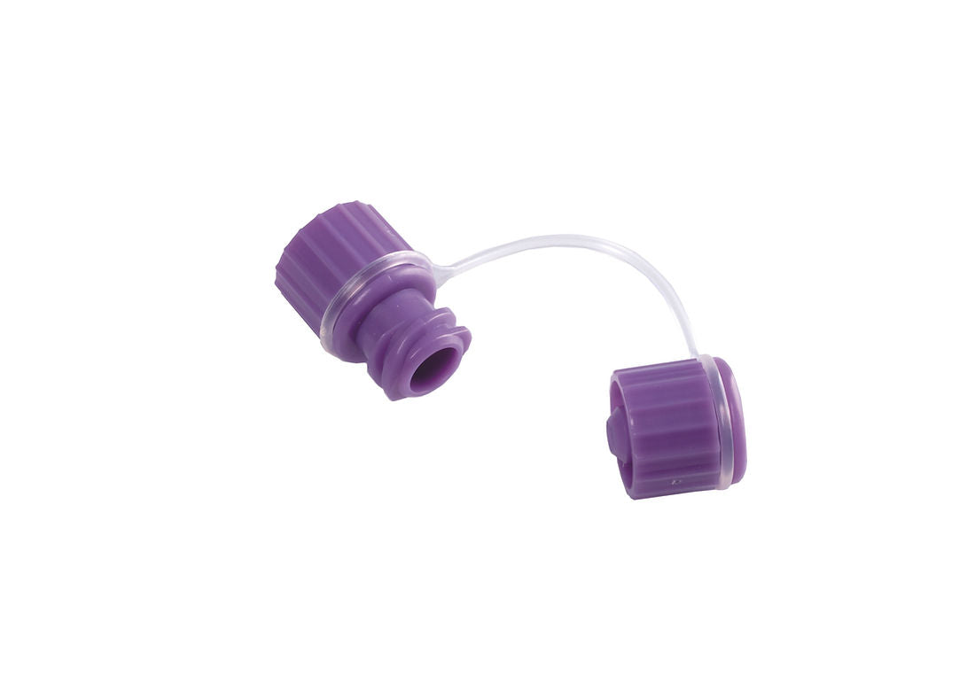 ENC2 – ENFit Female Connector with Strap | The Labs Choice ENC2 ENFit Female Connector is designed for secure enteral connections and is compliant with the ISO 80369-3 standard. The integrated cap on a strap helps keep the connector protected when not in use, while its 4.1 mm tubing compatibility supports reliable enteral system connections. | Labs Choice