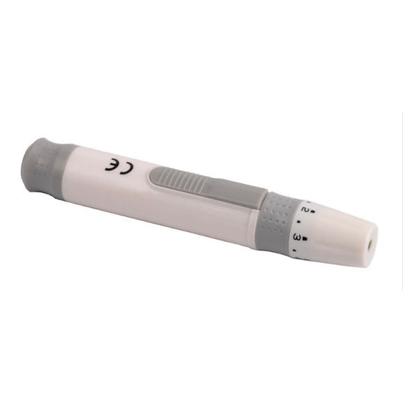 Lancing Device | Labs Choice Lancing Devices are designed for convenient and controlled blood sampling during glucose testing. The adjustable tip provides 5 depth levels, allowing users to select the appropriate penetration setting for their testing needs. | Labs Choice