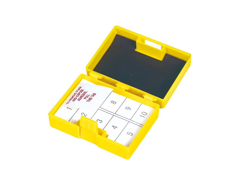NC10-FM – Sharps Station | Labs Choice NC10-FM Sharps Station combines a 10-count foam block with a magnetic surface for convenient organization and counting of contaminated sharps. Its compact design helps keep needles, blades, sutures, and other sharps organized during clinical procedures. | Labs Choice