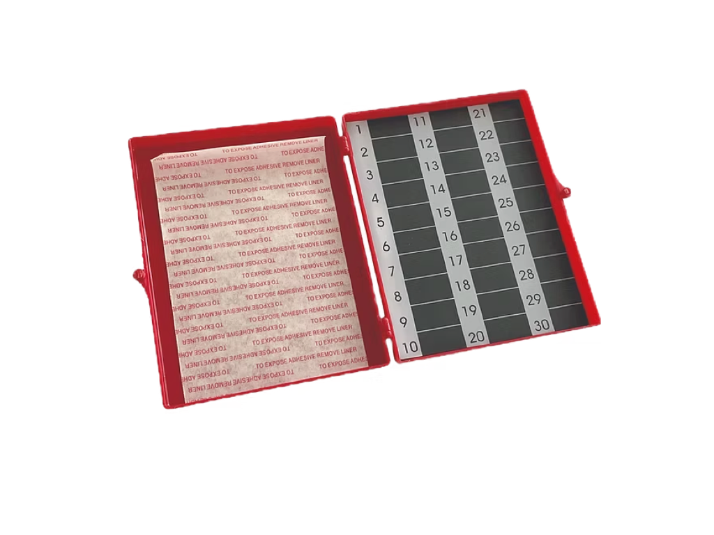 NC30-MA – Sharps Station | Labs Choice NC30-MA Sharps Station features a magnetic surface with a 30-count capacity and an adhesive mounting option. It provides a practical solution for organizing and counting contaminated needles, blades, sutures, and other sharps during clinical procedures. | Labs Choice