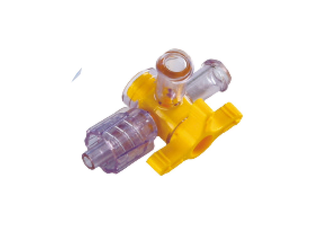 TWS05 – Three-Way Stopcock – Yellow Valve Core | Labs Choice TWS05 Three-Way Stopcock is designed for infusion applications requiring enhanced pressure resistance. Its transparent construction allows visualization of the fluid path, while the fully rotatable 360° tap and directional arrows provide convenient flow control. The design supports high-pressure injection applications and is suitable for lipid-based medications. | Labs Choice