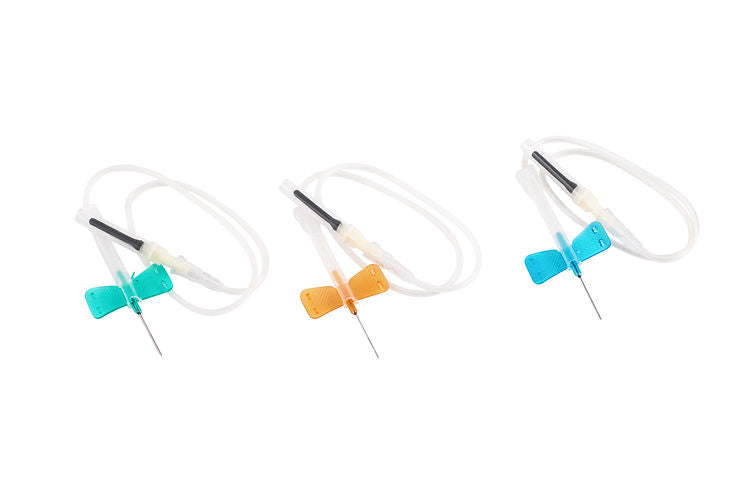 Type 1 – Butterfly Type | Double wings for easy positioning and stability. Soft, transparent tubing allows clear blood flow visibility. Color-coded wings identify needle size. Latex-free and DEHP-free options available | Labs Choice
