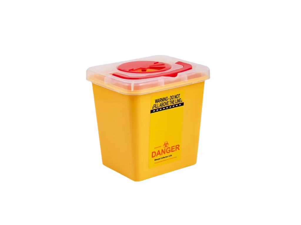 SCF-03L – 3 Liter Sharp Container | Labs Choice SCF-03L Sharp Container is a 3-liter sharps disposal container featuring a rotor-opening lid designed for convenient disposal and secure closure. Its durable design supports countertop or wall-mounted use in a variety of healthcare environments. | Labs Choice