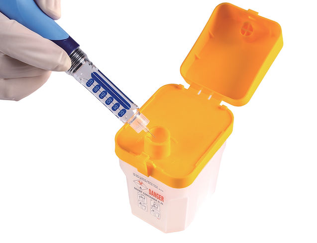 Sharp Disposal Container | Labs Choice Sharp Disposal Containers are designed for the safe collection and disposal of used needles, lancets, and other sharp medical waste. Available in multiple sizes, they provide a convenient solution for point-of-use sharps disposal. | Labs Choice